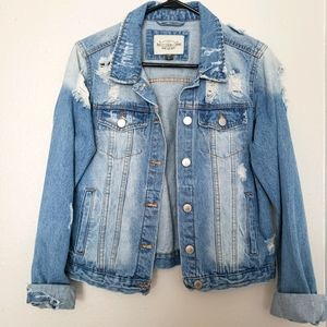 Ashley Vintage Charm Distressed Jean Jacket, L